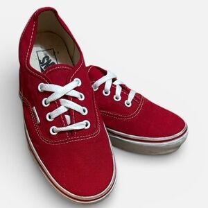 Vans Low Top Red Canvas Sneakers